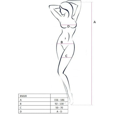 Bodystocking a Rete Passion Crothless Aperto Nero Taglia Unica
